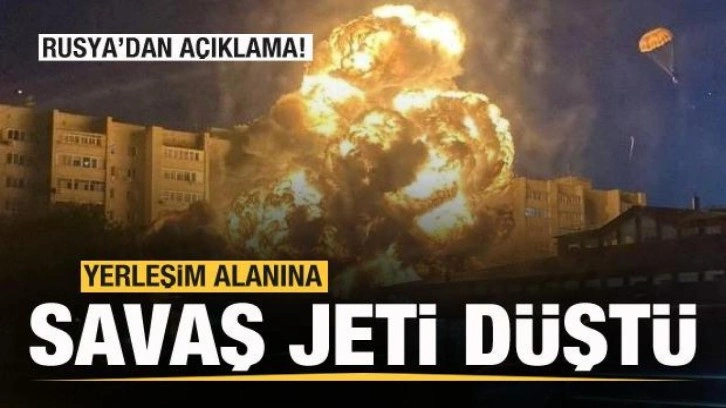 Rusya'da yerleşim alanına uçak düştü! İlk açıklama geldi