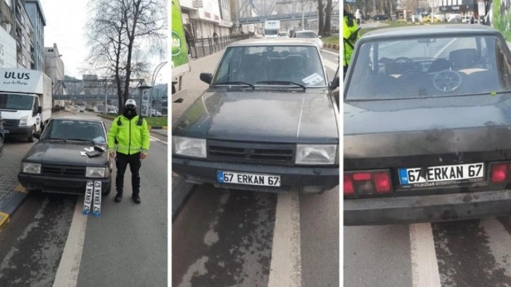 Sahte plakayla trafiğe çıktı; 40 bin lira ceza yedi