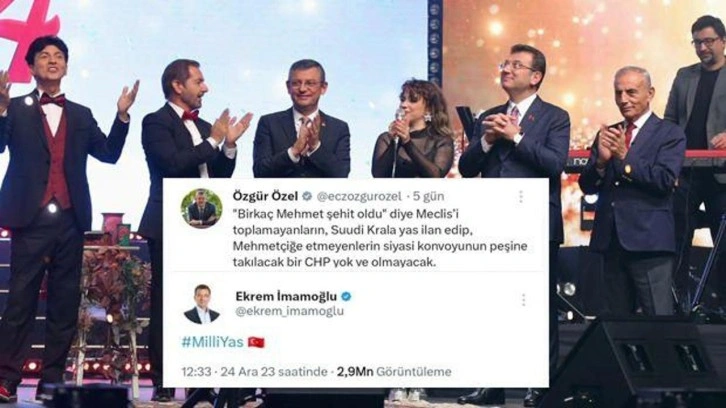 Şehitler için milli yas isteyen Özgür Özel ve Ekrem İmamoğlu'nun yılbaşı kutlaması!