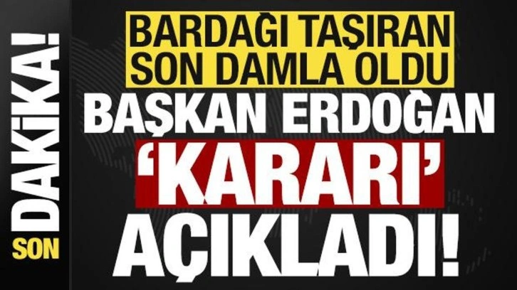 Son dakika: Bardağı taşıran son damla oldu! Başkan Erdoğan yeni alınan kararı açıkladı...