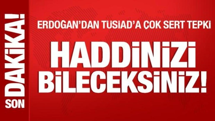 Son Dakika: Cumhurbaşkanı Erdoğan'dan TÜSİAD'a sert tepki: Haddinizi bileceksiniz!