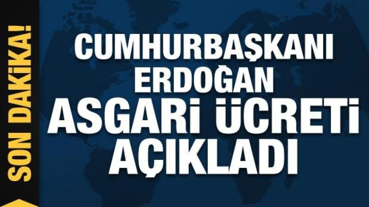 Son dakika haberi: Cumhurbaşkanı Erdoğan yeni asgari ücreti açıkladı