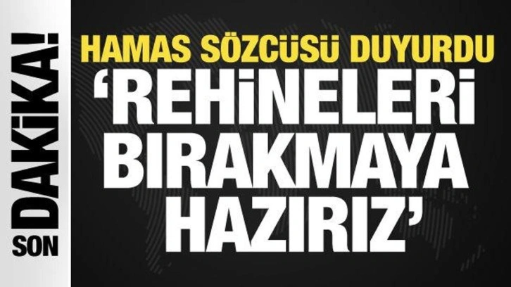 SON DAKİKA! Hamas: 70 rehineyi bırakmaya hazırız