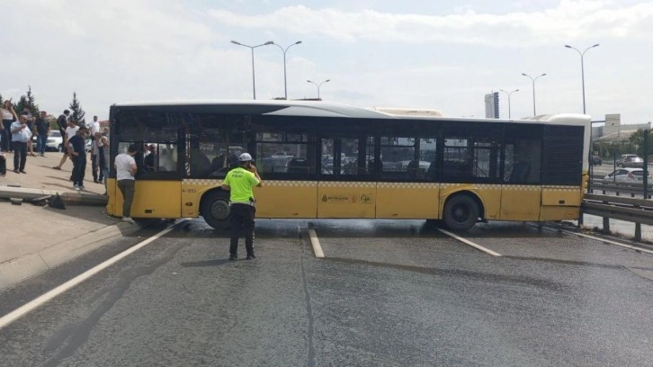 Son dakika: İETT otobüsü kaza yaptı! Yol ulaşıma kapandı