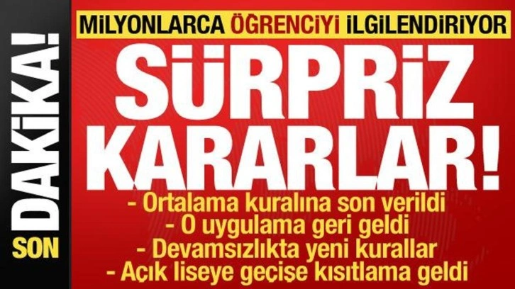 Son dakika: Lisede sınıfta kalma geri geldi! İşte yeni ortalama ve devamsızlık kararları..