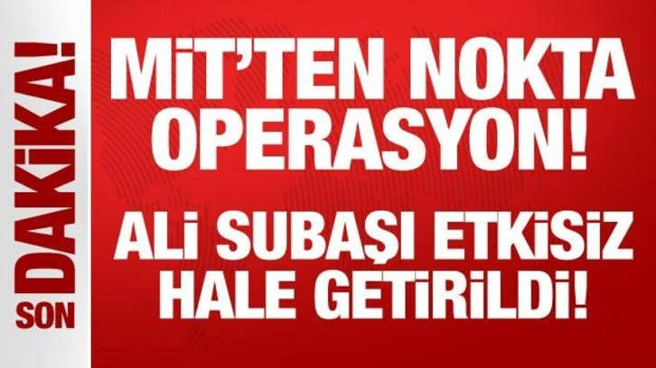 Son Dakika... MİT'ten nefes kesen operasyon: Ali Subaşı etkisiz hale getirildi!