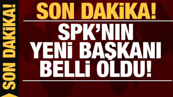 Son dakika: SPK'nın yeni başkanı belli oldu