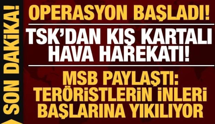 Son dakika: TSK'dan Kış Kartalı hava harekatı! Teröristlerin inleri başlarına yıkıldı!