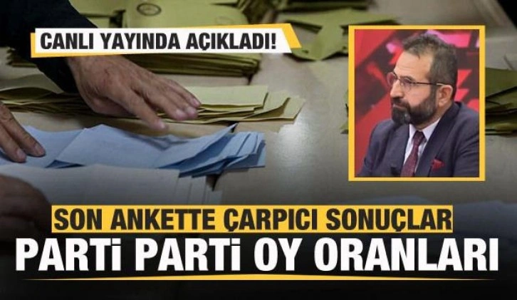 Son seçim anketini canlı yayında açıkladı! İşte parti parti oy oranları