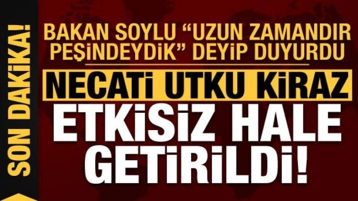 Soylu 'uzun zamandır peşindeydik' deyip duyurdu: Necati Utku Kiraz etkisiz hale getirildi!