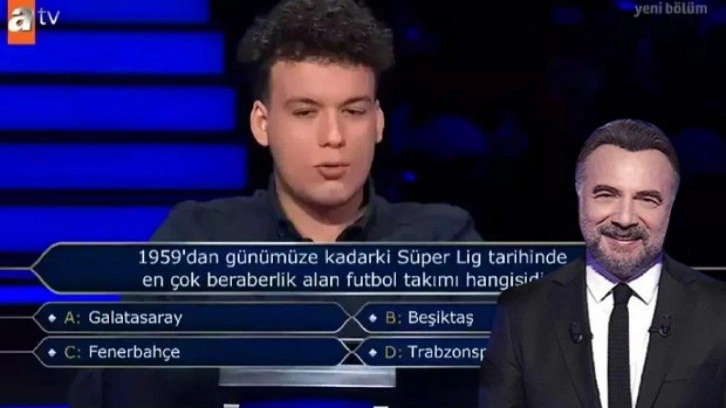 Süper Lig tarihinde en çok beraberlik alan takım hangisi? Milyoner'de 200.000 TL'lik soru!