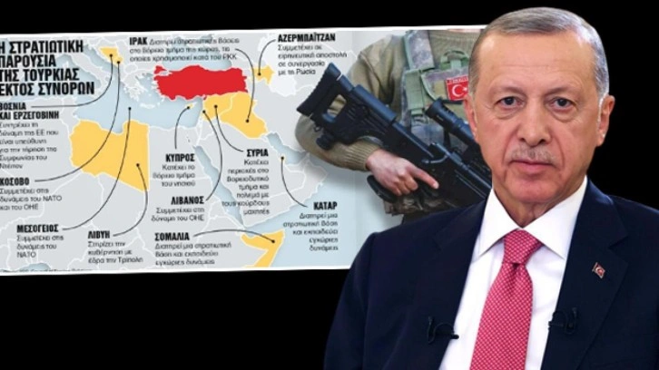 Ta Nea gazetesinden haritalı Erdoğan yorumu