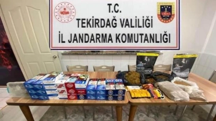 Tekirdağ'da binlerce makaron, kilolarca kaçak tütün ele geçirildi