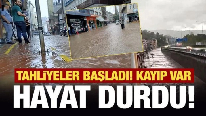 Trabzon'da hayat durdu! Tahliyeler başladı...Kayıp var