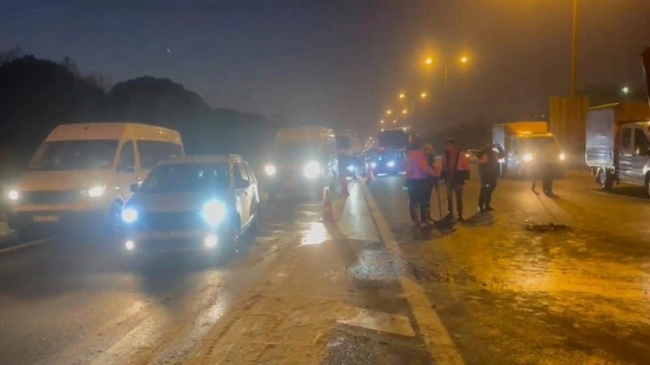 Trafiği kilitleyen kaza! Edirne yönünde tüm şeritler kapatıldı