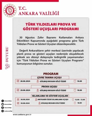 Türk Yıldızları 30 Ağustos’ta Ankara semalarında olacak