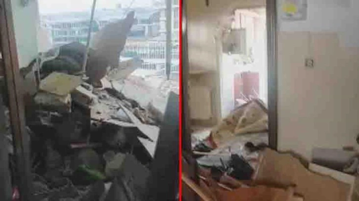 Üsküdar'da 5 katlı binada meydana gelen patlama bir evi harabeye çevirdi! İşte ilk görüntüler
