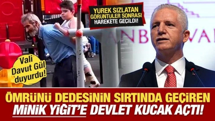 Vali Gül duyurdu! Ömrünü dedesinin sırtında geçiren minik Yiğit'e devlet kucak açtı