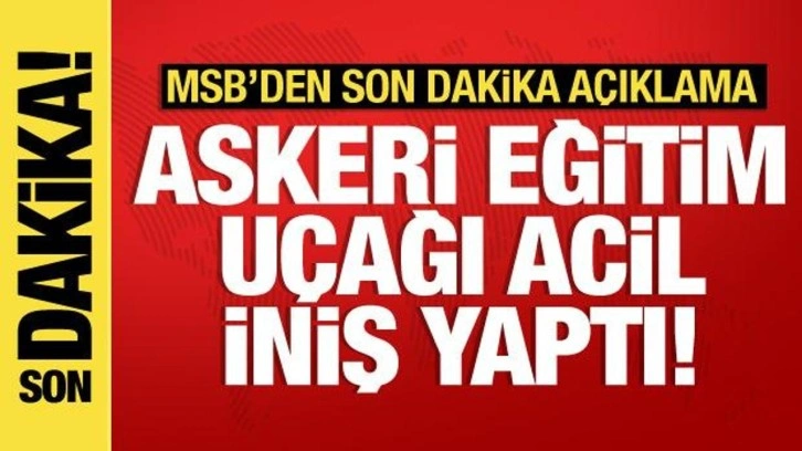 Yalova'da askeri eğitim uçağı acil iniş yaptı