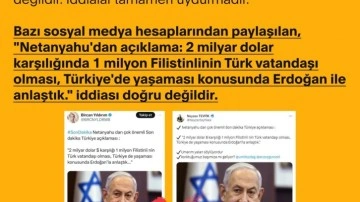 '1 milyon Filistinli Türk vatandaşı olacak' iddiasına yalanlama