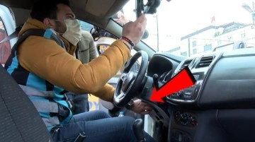 250 TL'lik taksimetre ücretinden şüphelenen polisler, direksiyon altında düğme buldu