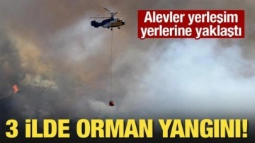 3 ilde orman yangını! Alevler yerleşim yerlerine yaklaştı