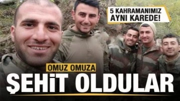 5 kahramanımız aynı karede! Omuz omuza şehit oldular