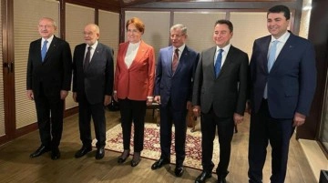 6 lider bir arada! Muhalefetin tarihi buluşmasından ilk fotoğraf