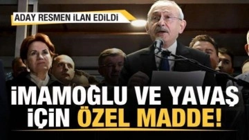 6'lı masa adayını ilan etti! İmamoğlu ve Mansur Yavaş için özel madde!