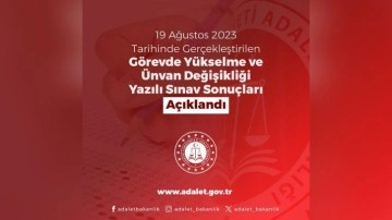 Adalet Bakanlığı 'görevde yükselme' sınav sonuçları açıklandı