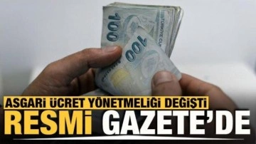 Asgari Ücret yönetmeliği değişti! Resmi Gazete'de yayımlandı