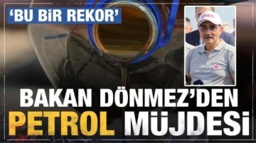 Bakan Dönmez'den petrol müjdesi: Bu bir rekor