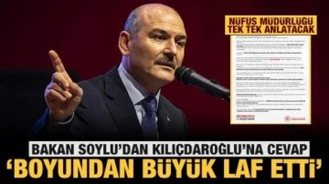 Bakan Soylu: Us&ucirc;l bilmeyen Kılıçdaroğlu boyundan büyük laf etmiş