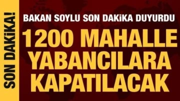 Bakan Soylu: Yabancılara 1200 mahallede ikamet kapatılacak