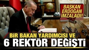 Başkan Erdoğan imzaladı! Bir Bakan yardımcısı ve 6 üniversitenin rektörü değişti