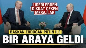 Başkan Erdoğan Putin ile bir araya geldi! Liderlerden son dakika açıklaması