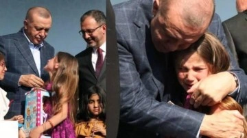 Başkan Erdoğan&rsquo;a sarılarak ağlayan küçük Ayşegül: Hiç bu kadar mutlu olmamıştım