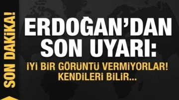 Başkan Erdoğan'dan net uyarı: İyi bir görüntü vermiyorlar! Kendileri bilir...