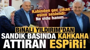 Binali Yıldırım'dan sandık başında kahkaha attıran espiri: Ne oldu hanım...