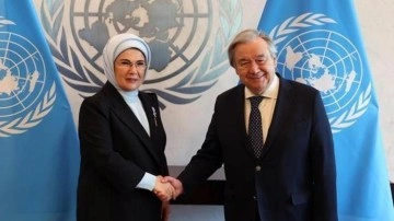 BM Sıfır Atık Zirvesi'ne katılan Emine Erdoğan'a Guterres'ten "başkanlık" t