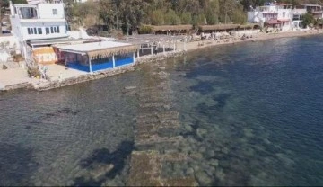 Bodrum'da deniz çekildi, tarihi Kral Yolu ortaya çıktı