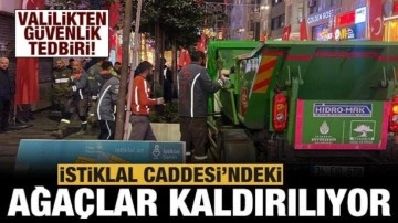 Bombalı saldırı sonrası beton saksılar İstiklal Caddesi&rsquo;nden kaldırılıyor