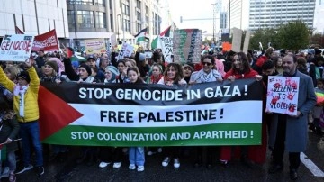 Brüksel'de "Filistin için Avrupa yürüyüşü" düzenlendi
