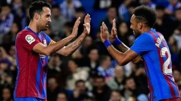 Busquets tarihe geçti! Barça, Sociedad'ı Aubameyang ile yıktı