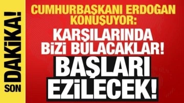 Cumhurbaşkanı Erdoğan: Karşılarında bizi bulacaklar! Başlarını ezeceğiz