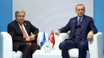 Cumhurbaşkanı Erdoğan'la görüşen BM Genel Sekreteri Guterres'ten teşekkür