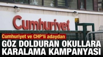 Cumhuriyet ve CHP'li adaydan başarısıyla göz dolduran okulara karalama kampanyası!