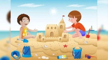 Dikkat ve detay odaklı zeka oyunu: Kumdan kale yapan çocuklara ait resimdeki gizli hata!