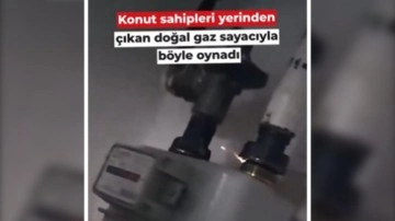 Doğal gaz sayacıyla tehlikeli oyun: Çıkan kıvılcımlara aldırmadılar!