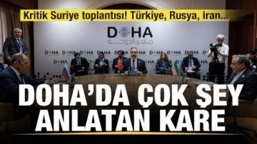 Doha'da Türkiye, Rusya ve İran'dan kritik toplantı!  Sosyal medyada gündem olan kare